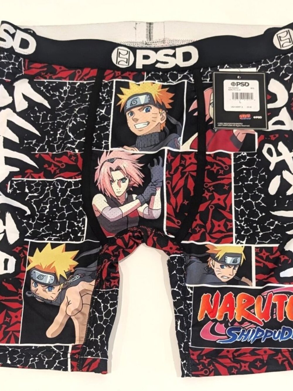PSD Underwear Mens Large Naruto Shippuden Duo Sakura Manga Boxer Briefs NWT